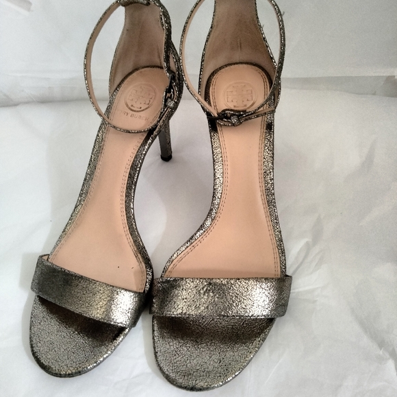 Tory Burch Keri crackle ankle strap sandals size 7 - Picture 2 of 16